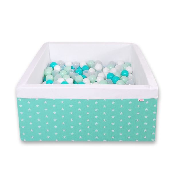 Carrée Piscine à Balles Minky avec Balles 200pcs Menthe