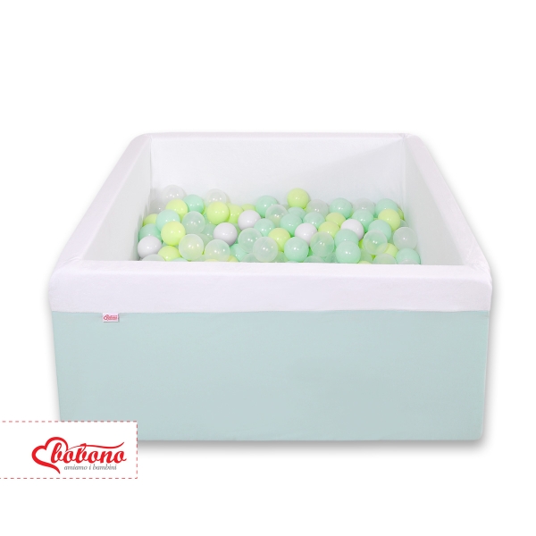 Carrée Piscine à Balles Minky avec Balles 200pcs Menthe