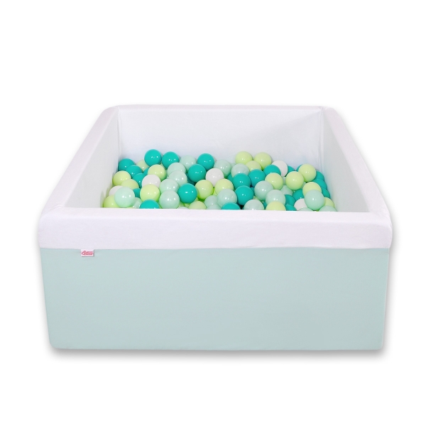 Carrée Piscine à Balles Minky avec Balles 200pcs Menthe