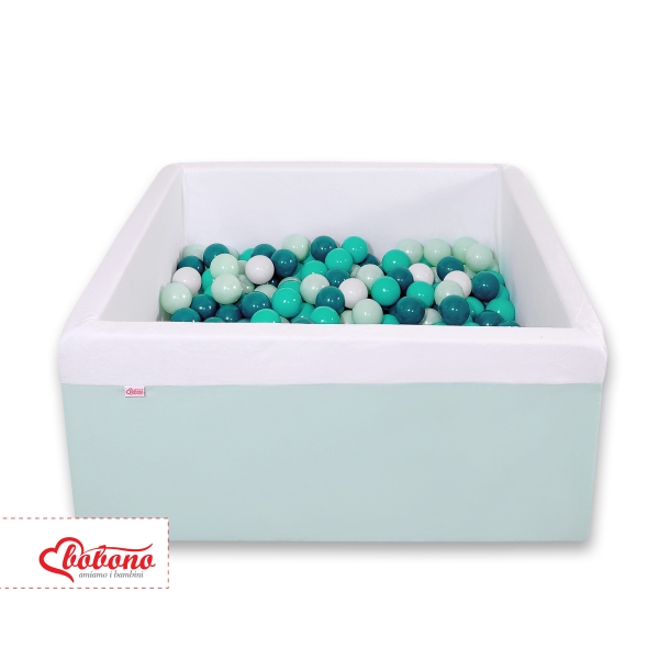 Carrée Piscine à Balles Minky avec Balles 200pcs Menthe