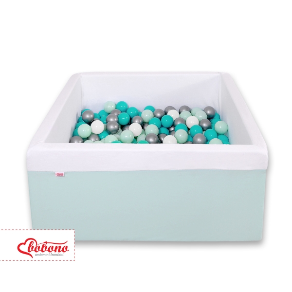Carrée Piscine à Balles Minky avec Balles 200pcs Menthe