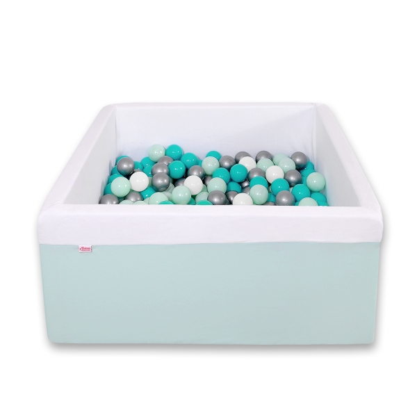 Carrée Piscine à Balles Minky avec Balles 200pcs Menthe