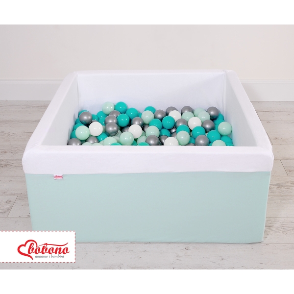 Carrée Piscine à Balles Minky avec Balles 200pcs Menthe