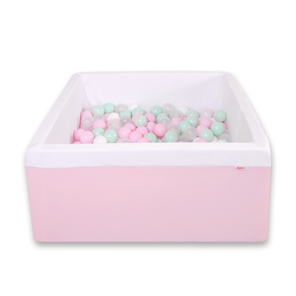 Piscine à Balles Carrée Minky avec Balles 200pcs Rose