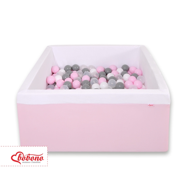 Piscine à Balles Carrée Minky avec Balles 200pcs Rose