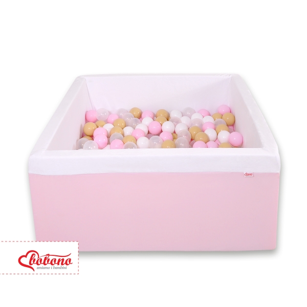 Piscine à Balles Carrée Minky avec Balles 200pcs Rose