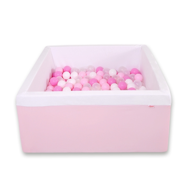 Piscine à Balles Carrée Minky avec Balles 200pcs Rose