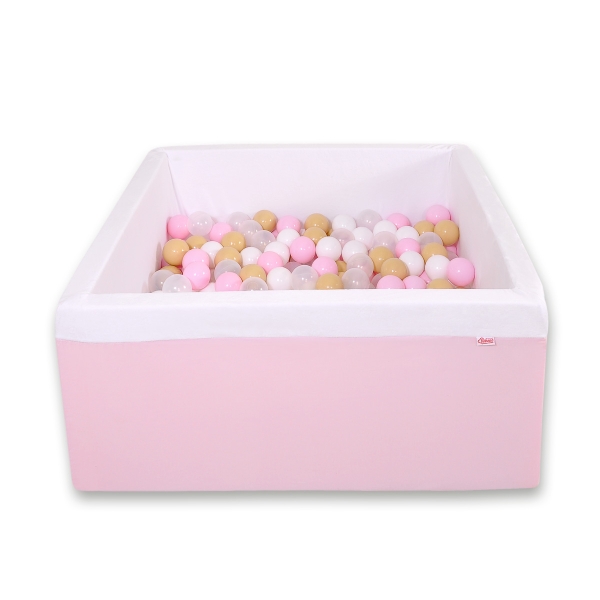 Piscine à Balles Carrée Minky avec Balles 200pcs Rose