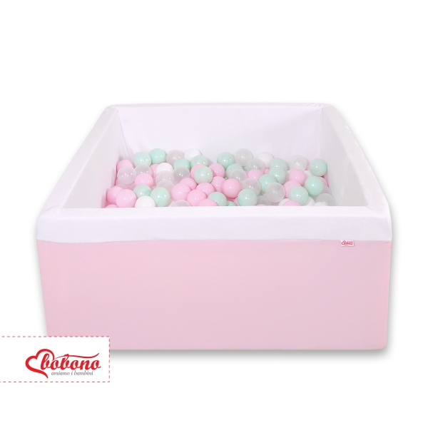 Piscine à Balles Carrée Minky avec Balles 200pcs Rose