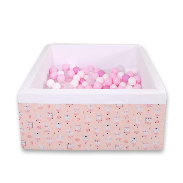Carrée Piscine à Balles Minky avec Balles 200pcs Rose Ballerines