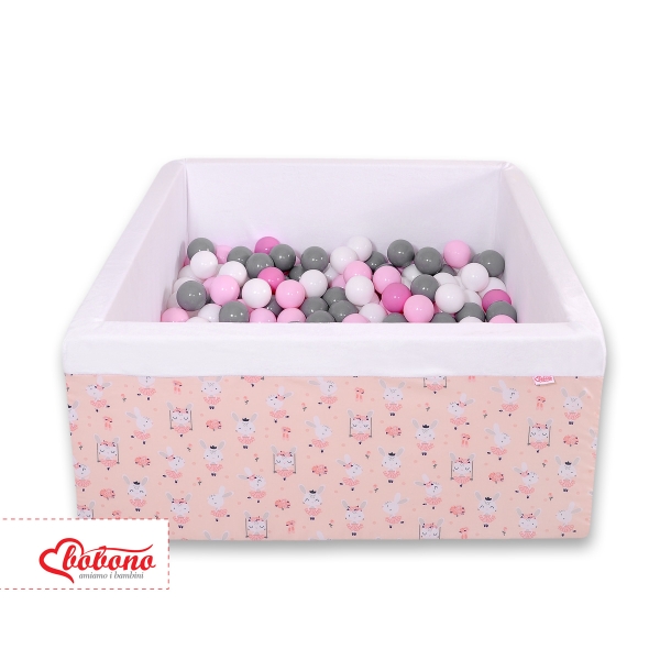 Carrée Piscine à Balles Minky avec Balles 200pcs Rose Ballerines