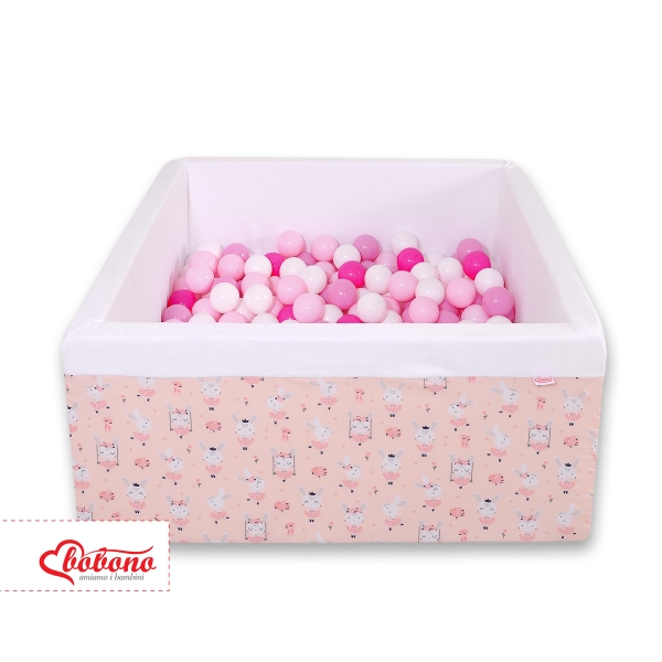 Carrée Piscine à Balles Minky avec Balles 200pcs Rose Ballerines