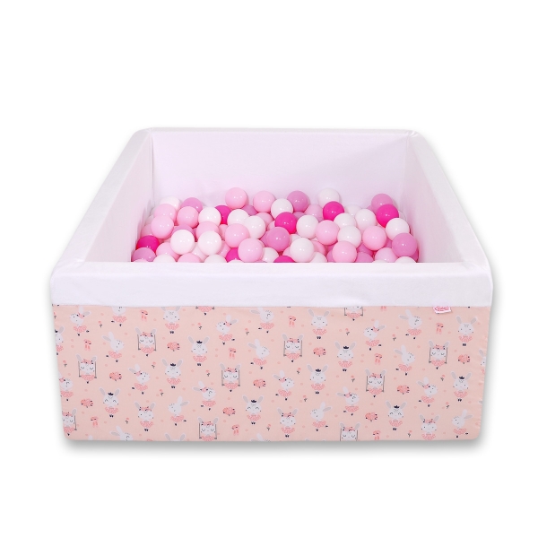 Carrée Piscine à Balles Minky avec Balles 200pcs Rose Ballerines