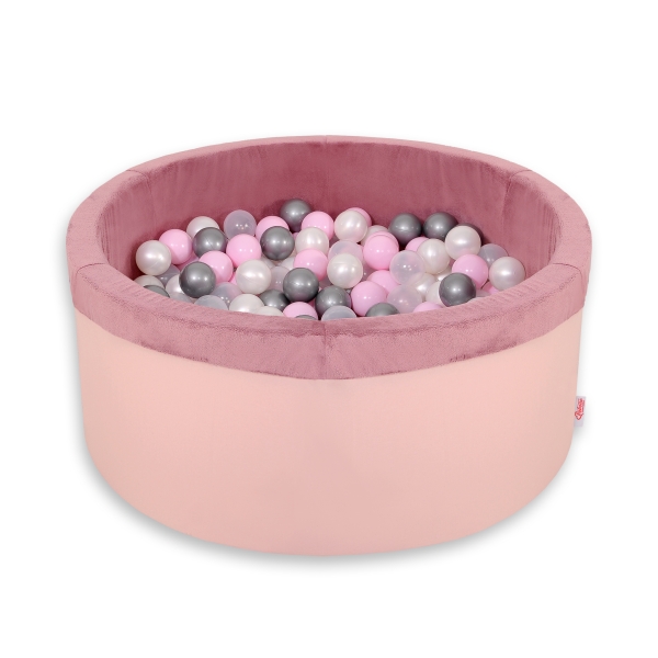 Piscine à Balles Minky avec Balles 200pcs Rose Poussiéreux