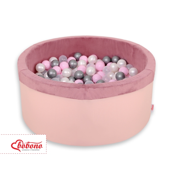 Piscine à Balles Minky avec Balles 200pcs Rose Poussiéreux