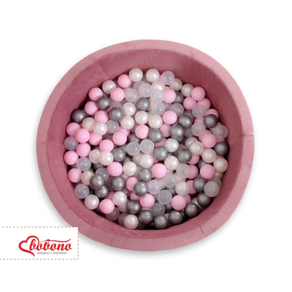 Piscine à Balles Minky avec Balles 200pcs Rose Poussiéreux