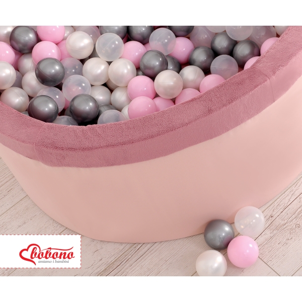 Piscine à Balles Minky avec Balles 200pcs Rose Poussiéreux