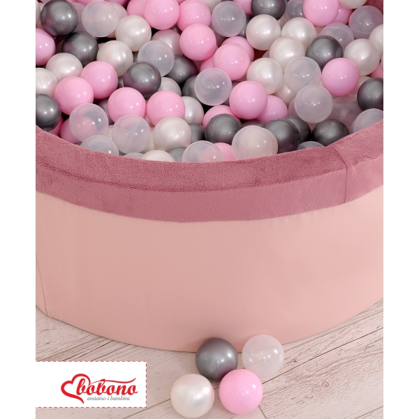 Piscine à Balles Minky avec Balles 200pcs Rose Poussiéreux