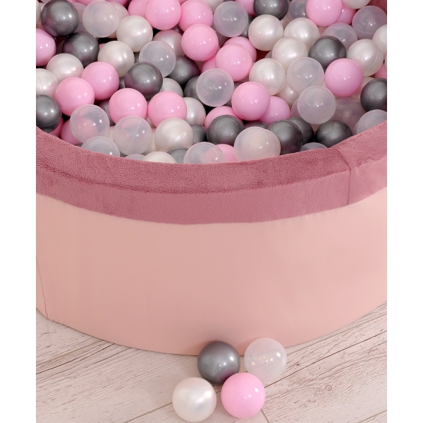 Piscine à Balles Minky avec Balles 200pcs Rose Poussiéreux