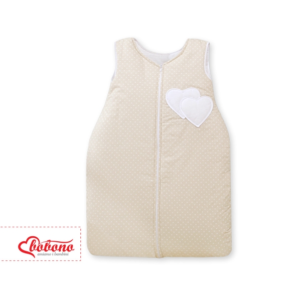 Gigoteuse Beige à Pois Cœurs