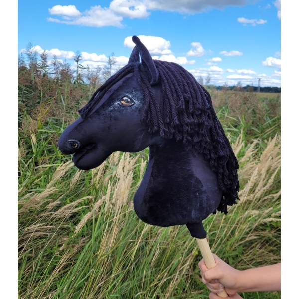 Hobby Horse Cheval Bâton Noir Premium