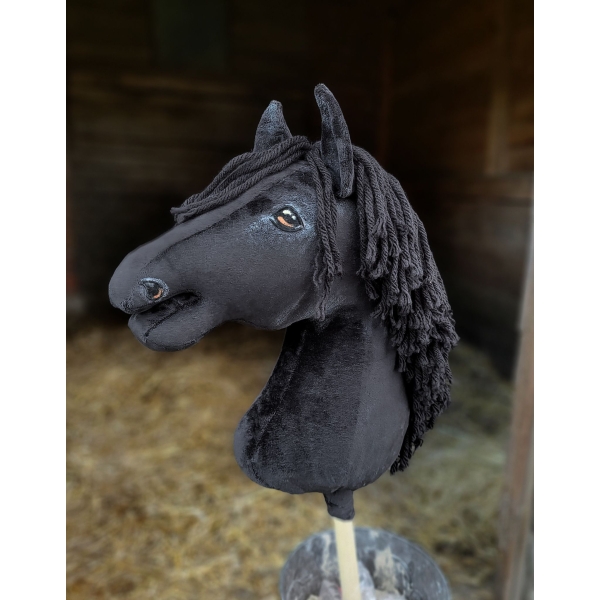 Hobby Horse Cheval Bâton Noir Premium