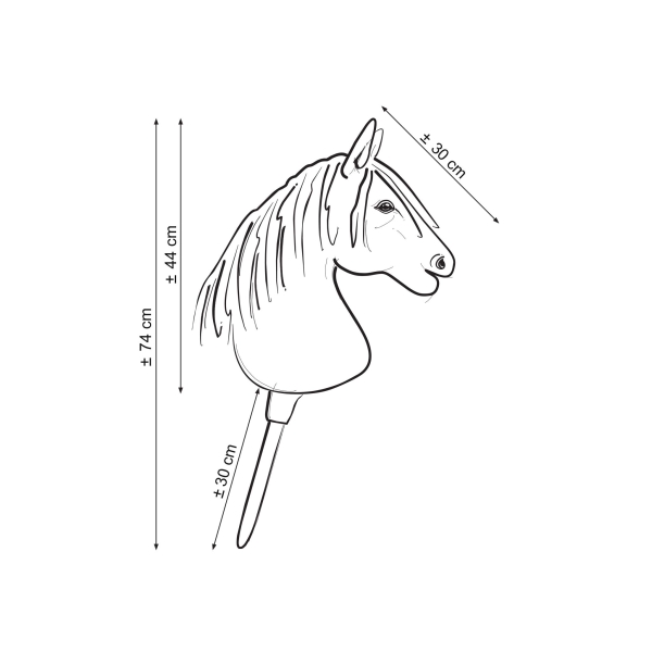 Hobby Horse Cheval Léger sur un Bâton Premium