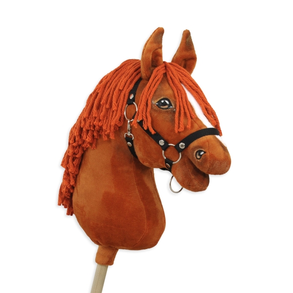 Hobby Horse Cheval Sur Un Bâton Premium Châtaigne