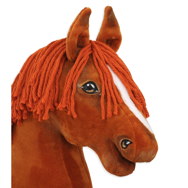 Hobby Horse Cheval Sur Un Bâton Premium Châtaigne
