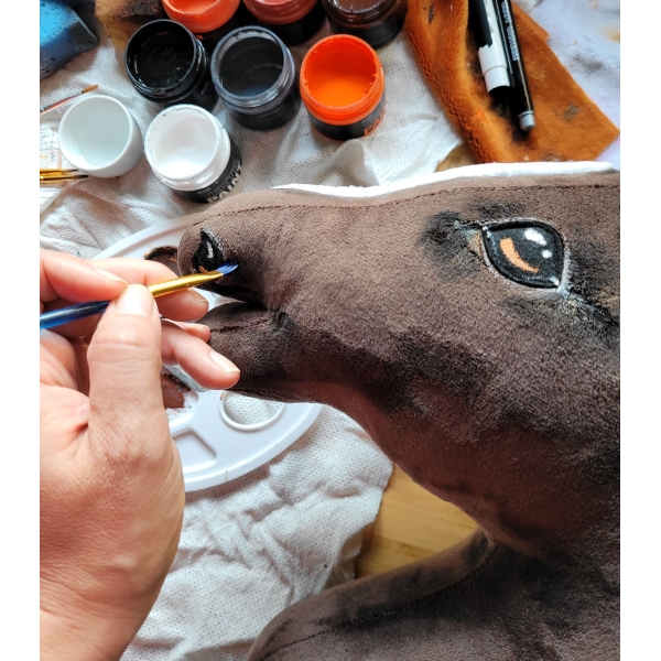 Hobby Horse Cheval Sur Un Bâton Premium Cheval Bai Foncé