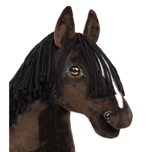 Hobby Horse Cheval Sur Un Bâton Premium Cheval Bai Foncé