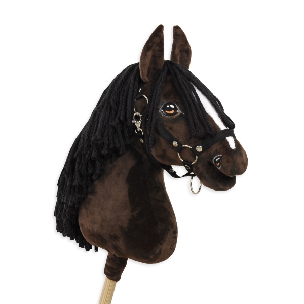 Hobby Horse Cheval Sur Un Bâton Premium Cheval Bai Foncé