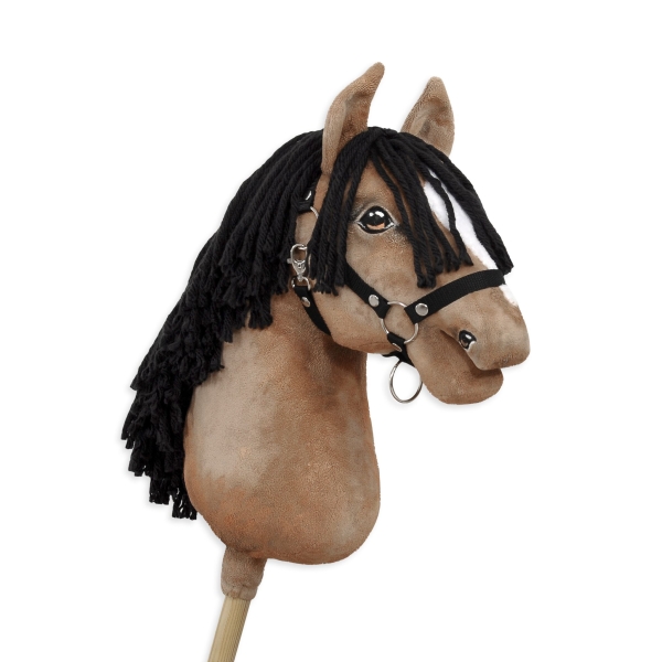 Hobby Horse Cheval sur un Bâton Premium Peau de Daim