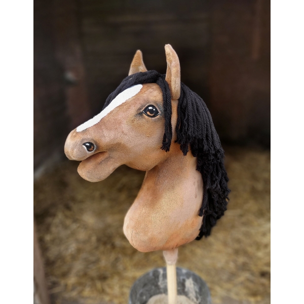 Hobby Horse Cheval sur un Bâton Premium Peau de Daim