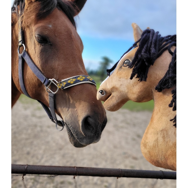 Hobby Horse Cheval sur un Bâton Premium Peau de Daim