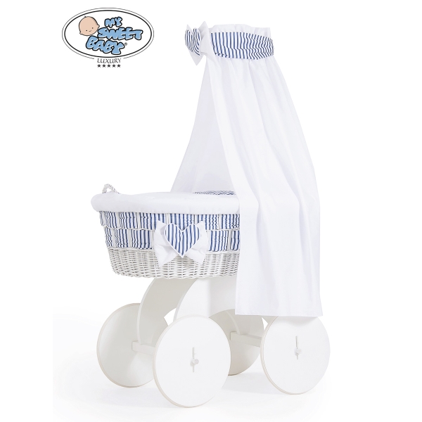 Housses de Rechange pour le Berceau de Bébé Marina Rayures Blue Foncé
