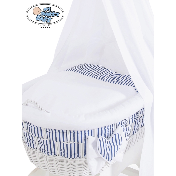 Housses de Rechange pour le Berceau de Bébé Marina Rayures Blue Foncé
