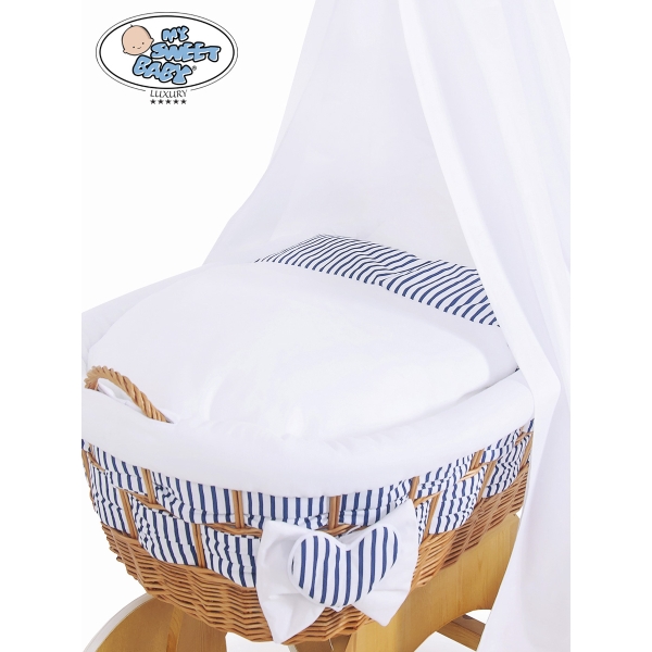 Housses de Rechange pour le Berceau de Bébé Marina Rayures Blue Foncé