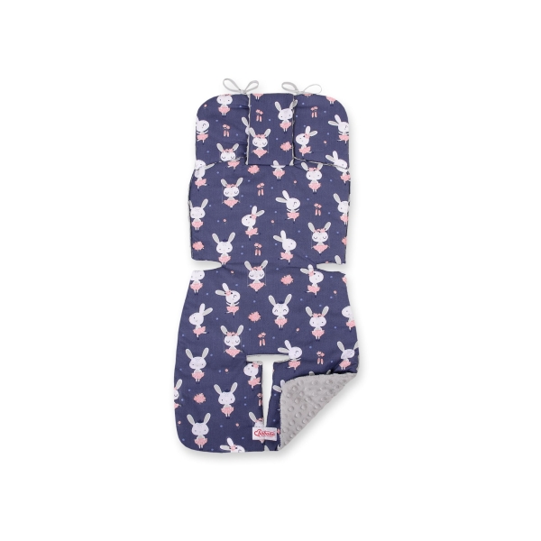 Insert de Poussettes Double Face Gris Bleu Foncé Lapins