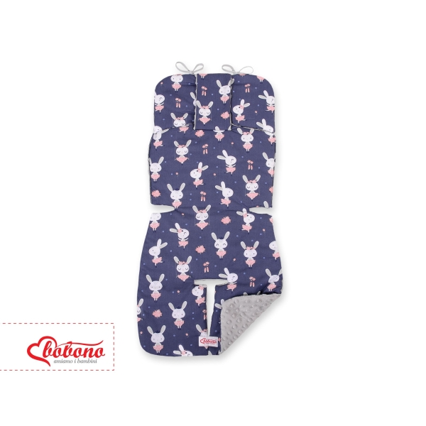 Insert de Poussettes Double Face Gris Bleu Foncé Lapins