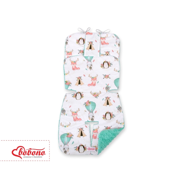 Insert de Poussettes Double Face Menthe Beige Renards