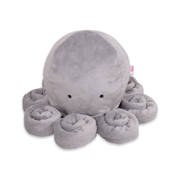 La Peluche Pieuvre  avec Hochet  Gris