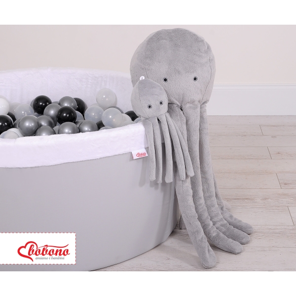 La Peluche Pieuvre  avec Hochet  Gris