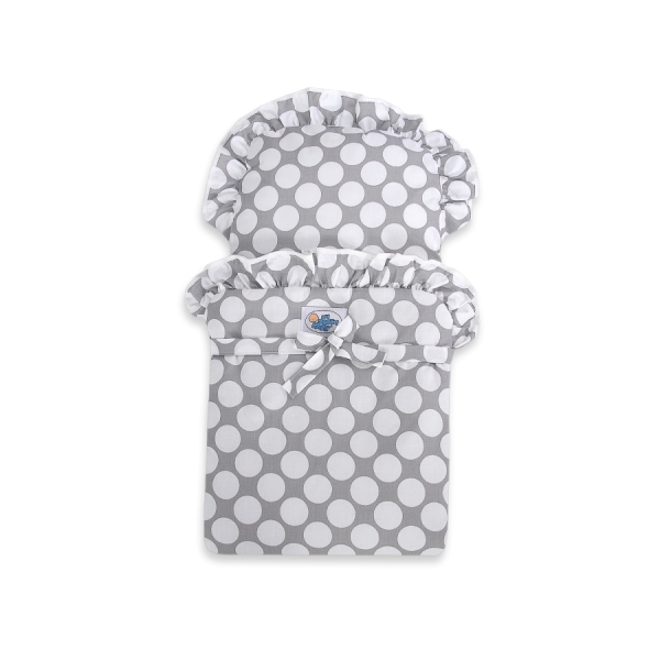 Landau de Poupée en Bois Blanc Gris