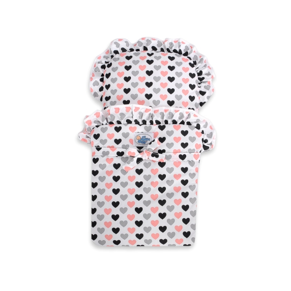Landau de Poupée en Bois Blanc Rose Poudré