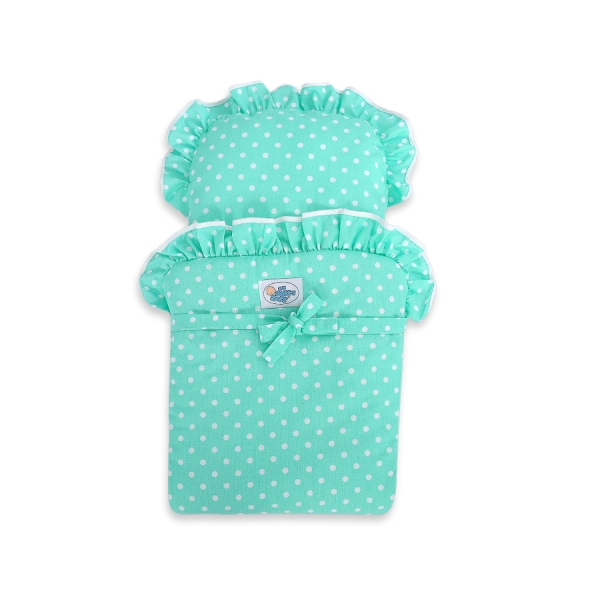 Landau de Poupée en Bois Menthe Blanc