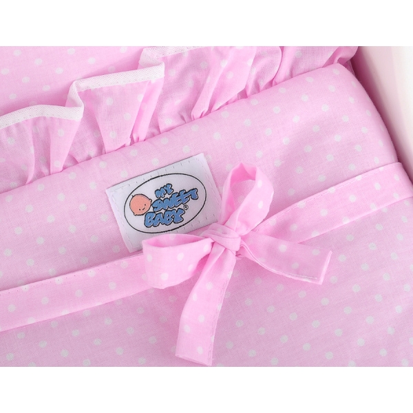 Landau de Poupée en Bois Rose Blanc
