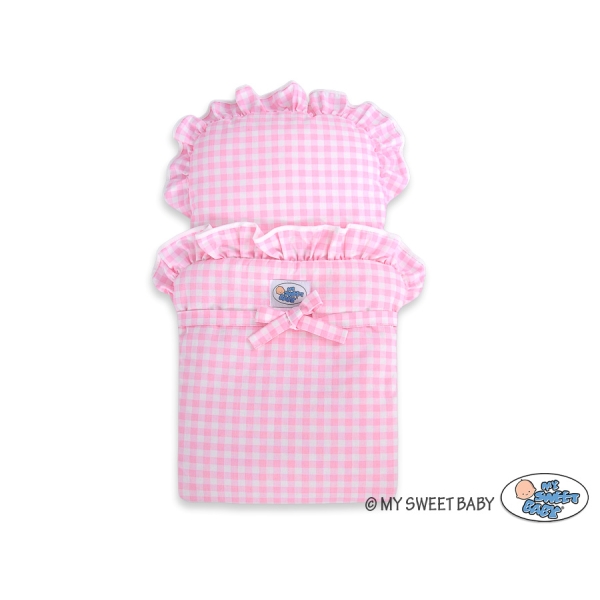 Landau de Poupée en Bois Rose Blanc