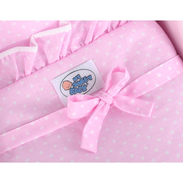 Landau de Poupée en Bois Rose Blanc