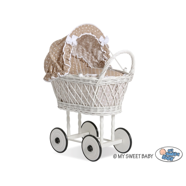 Landau de Poupée en Rotin Brun